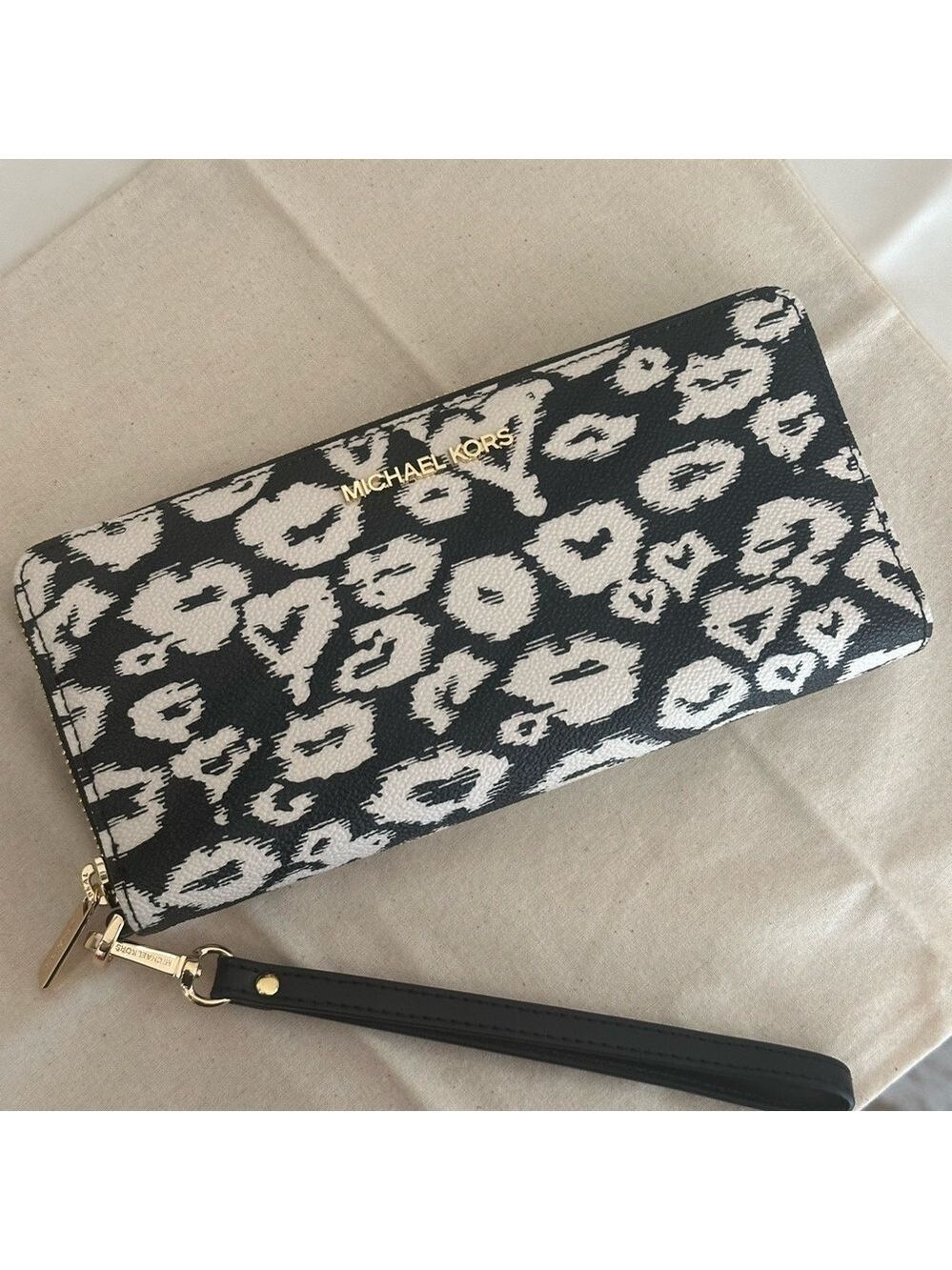 New MICHAEL MICHAEL KORS Large Logo Continental black / ivory - Picture 2 of 8